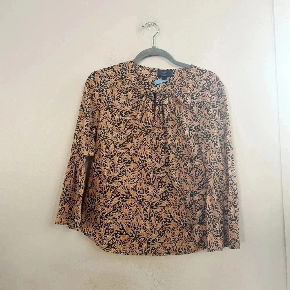 J.crew‎ giraffe printed blouse 6